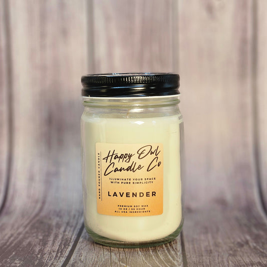 Classic Lavender 100% Soy Candle 10 oz. Small Batch | USA Ingredients