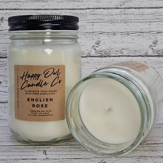English Rose 100% Soy Candle 10 oz. Small Batch | USA Ingredients