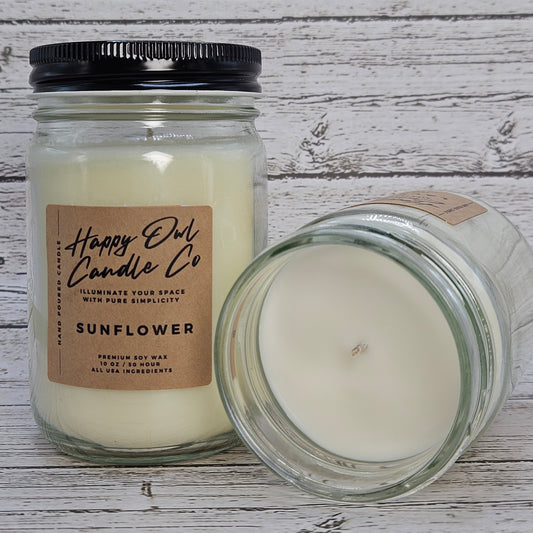 Sunflower 100% Soy Candle 10 oz. Small Batch | USA Ingredients