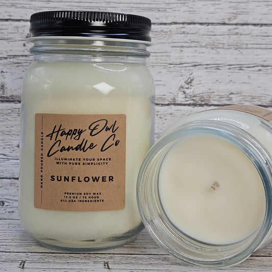 Sunflower 100% Soy Candle 12.5 oz. Small Batch | USA Ingredients